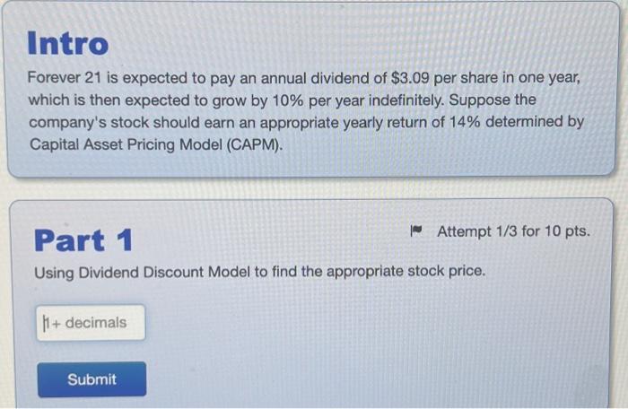 please help with this homework problem Forever 21 is expected to pay