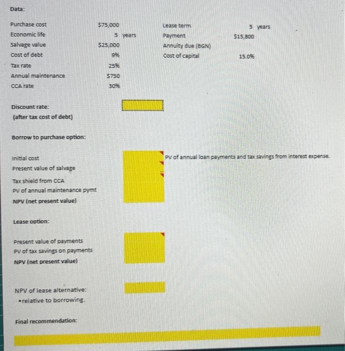 1632(LO6) Lease vi. borrow to purchase analysis Orwell Futures has decided to