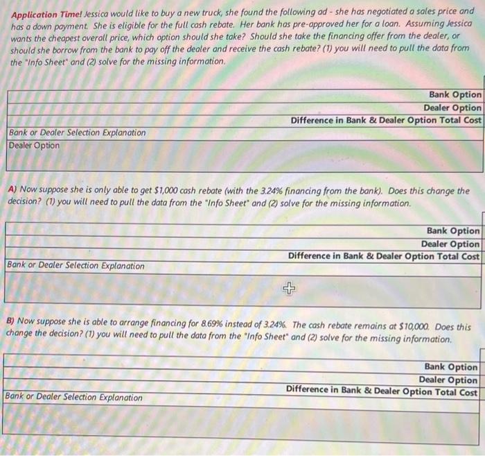 to compore and controst consumer loan opti } Application Timel jessica would