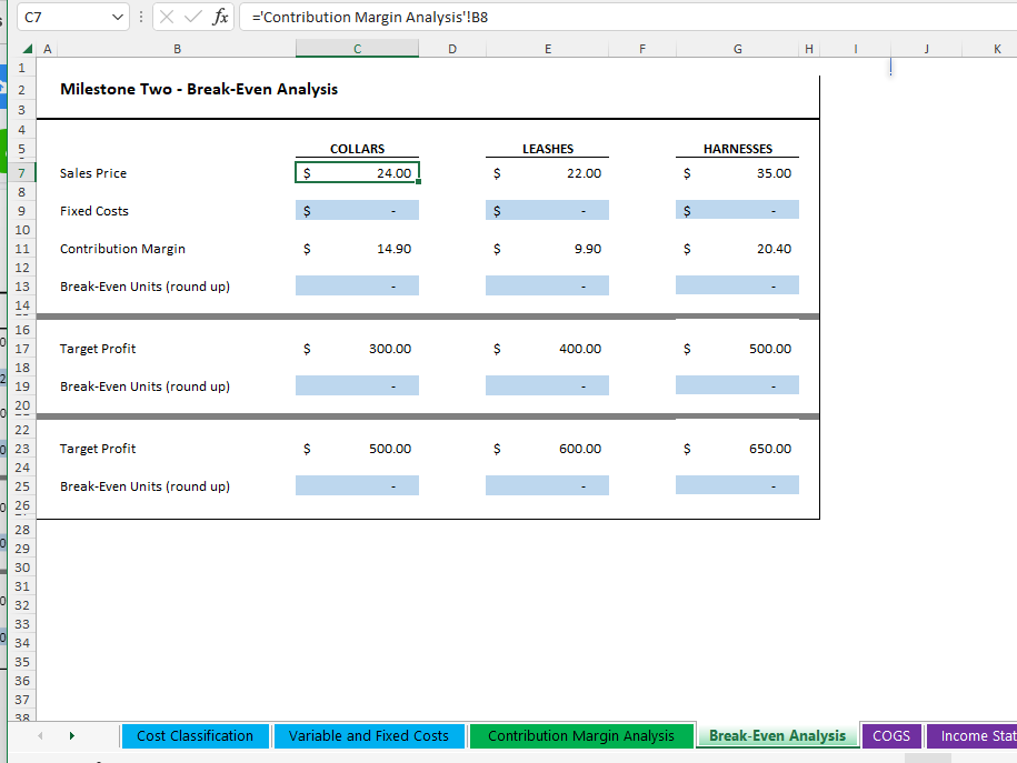 business is to analyze the cost behaviors and systems of your industry