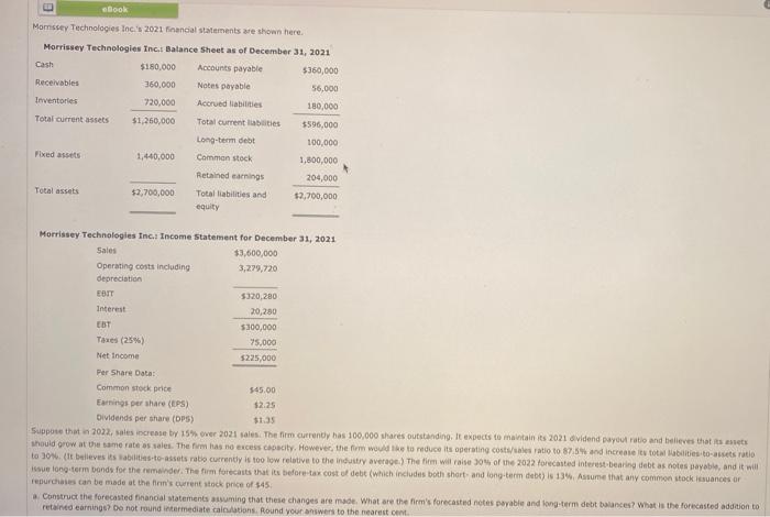 finance help CH 17 Morrissey technologies additional funds needed Book Momssey Technologies