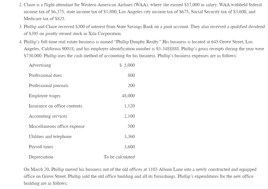 complete Phillip and Claire Dunphy's 2017 federal income tax return. If any