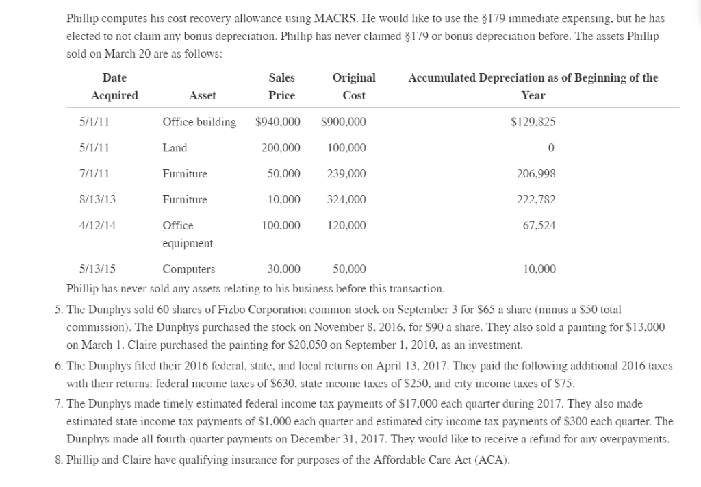 the alternative minimum tax for this problem. Any required forms, schedules, and
