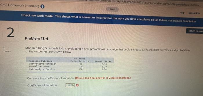  253A%252F252Fimartheducation.com Ch13 Homework (modified) saved Help Check my work mode: This