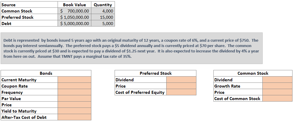 Please complete in excel. I have a test coming up on similar