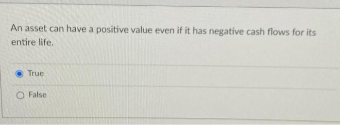  An asset can have a positive value even if it has