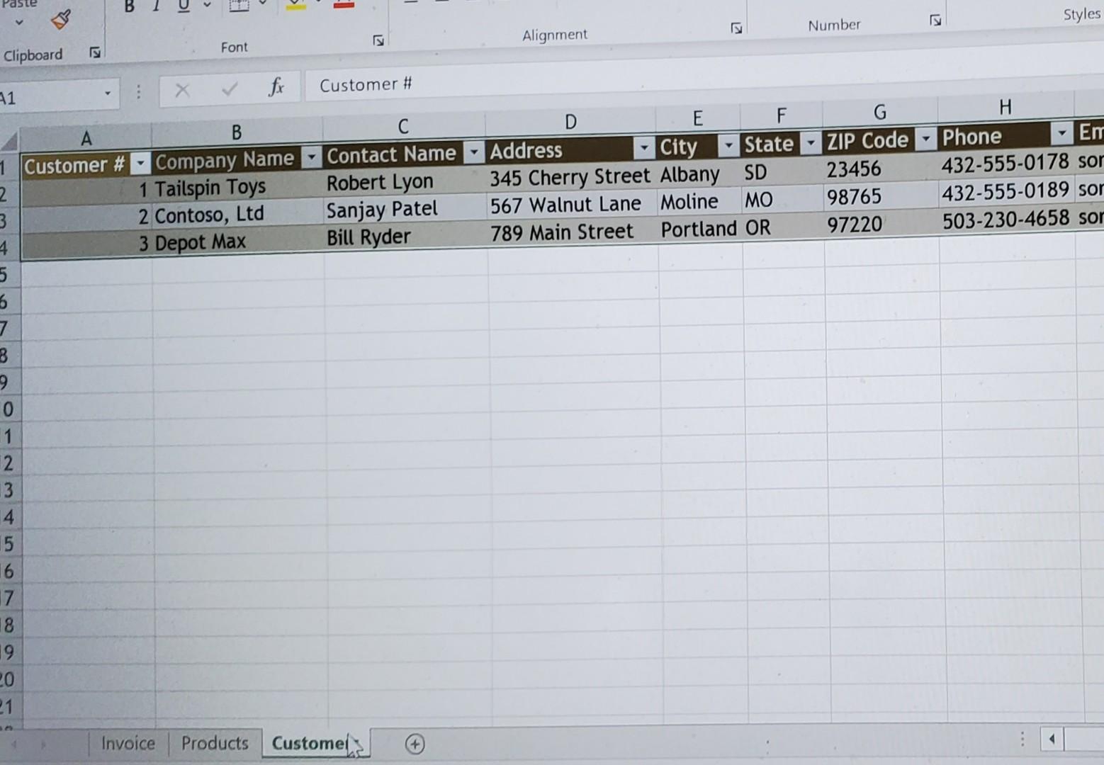 choose the Customer # and Item # from a list, using columns