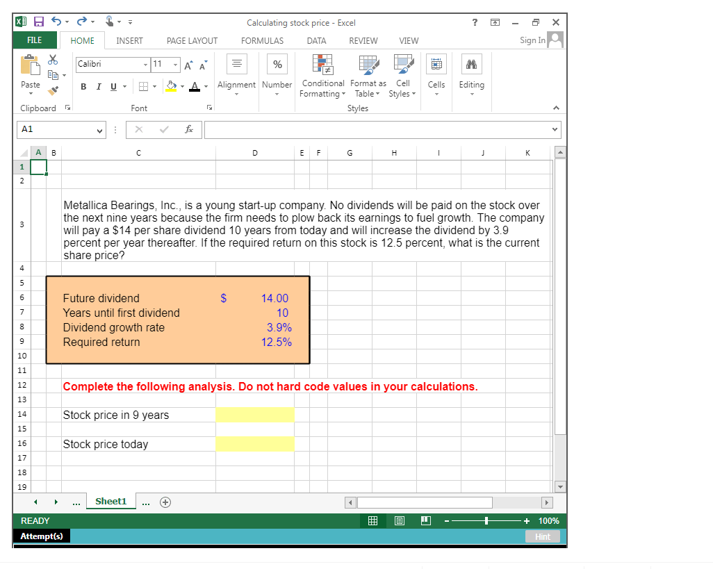 Please provide excel format: 