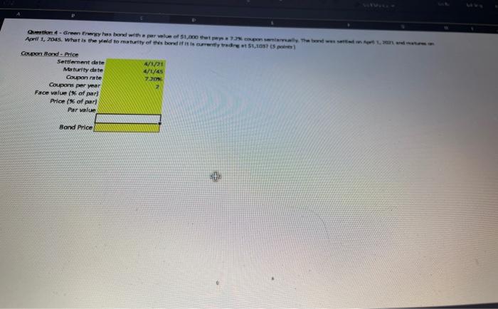 please include rxcel formulas Quote - Green has bond with palm of