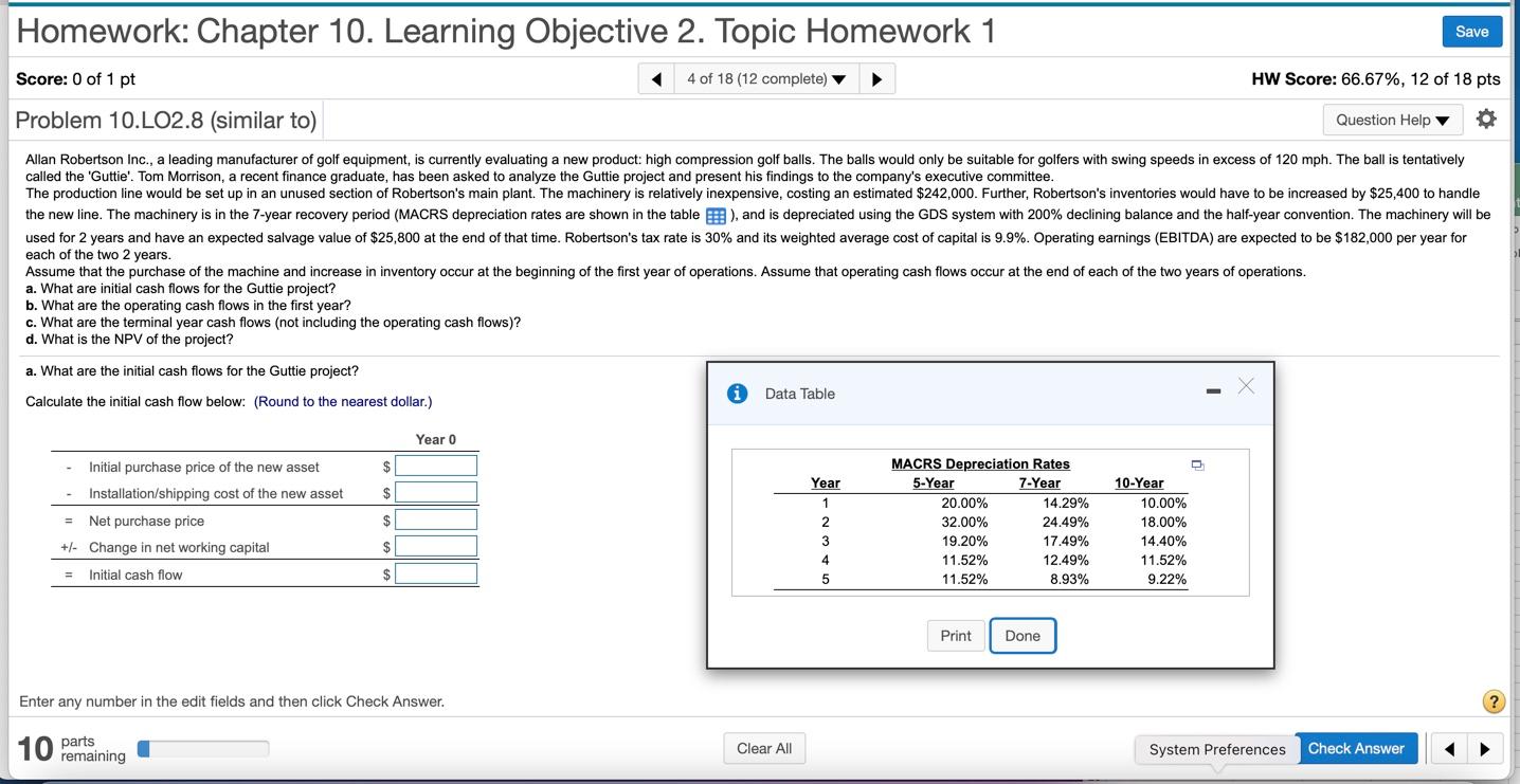  Homework: Chapter 10. Learning Objective 2. Topic Homework 1 Save Score: