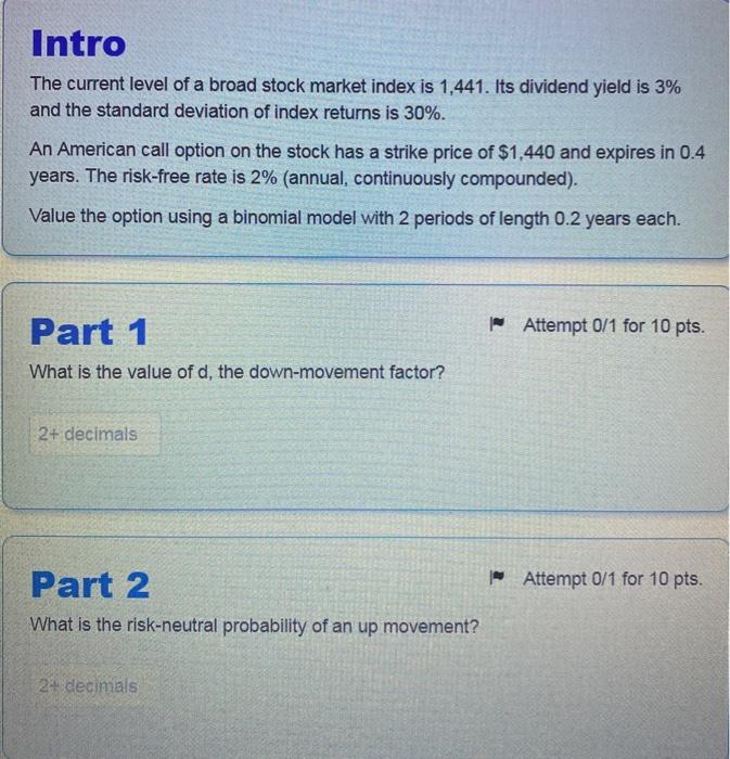 2% and the standard deviation of index returns is 30%. An American