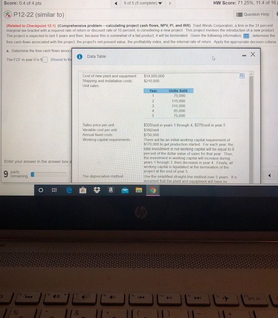Can someone please help me on the first question FCF year