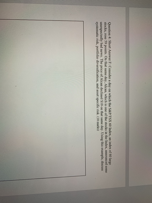  Question 4: Short Answer F: Consider a day on which the