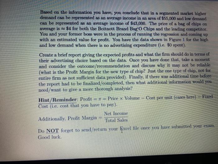 Chips. Your firm has been hired to provide analysis of the situation.