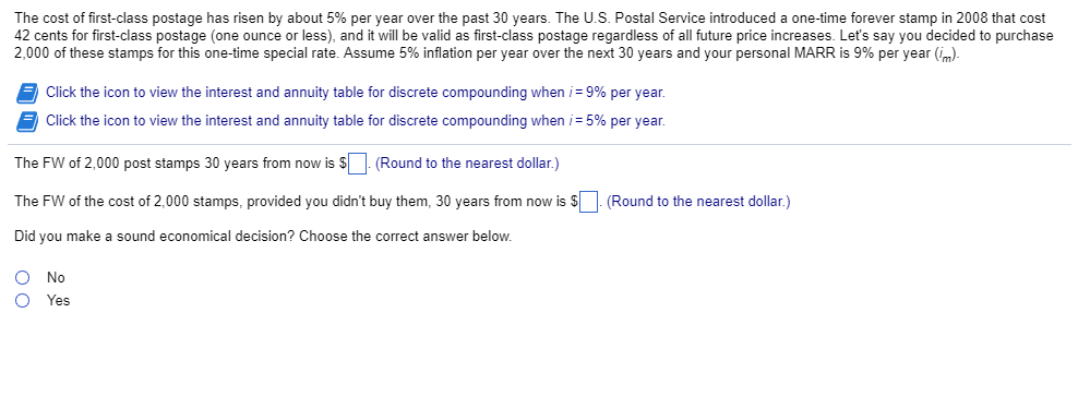  The cost of first-class postage has risen by about 5% per