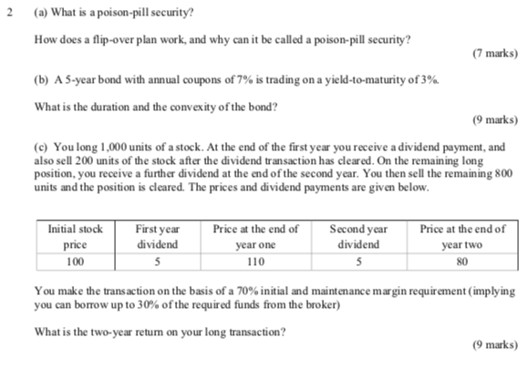 2 (a) What is a poison-pill security? How does a flip-over