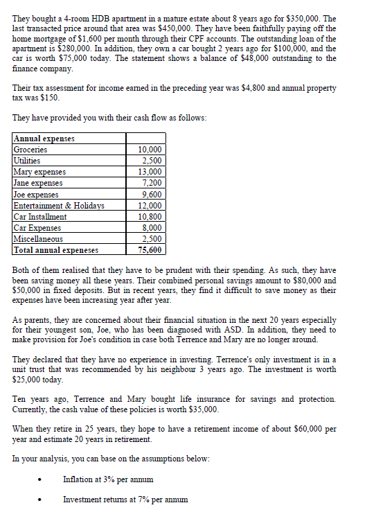 years old, and they have two children, Jane and Joe. Terence is