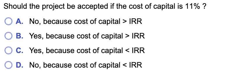 It believes this project will generate a stream of cash flows of