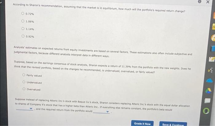 firm. One of her clients holds a $10,000 portfolio that consists of