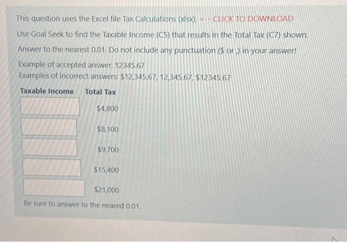 Please help me find these values! This question uses the Excel file