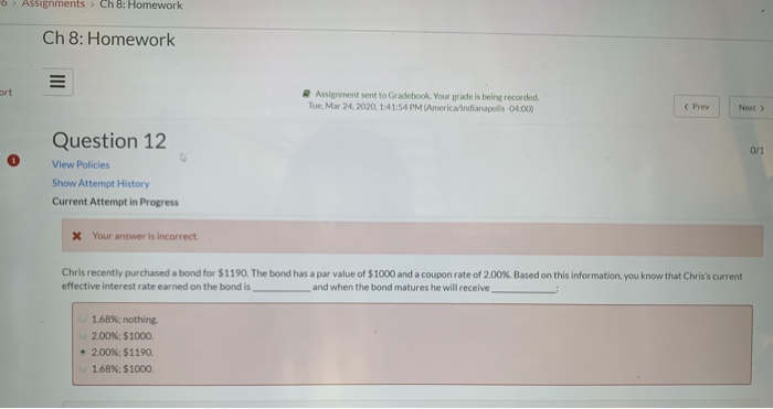 Policies Show Attempt History Current Attempt in Progress X Your answer is