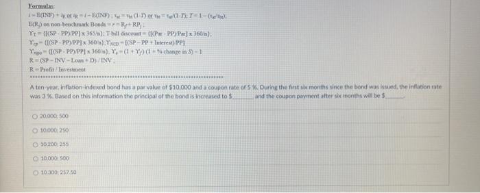  Formulas 1 = E(INF) + besp - : - BINH) 4