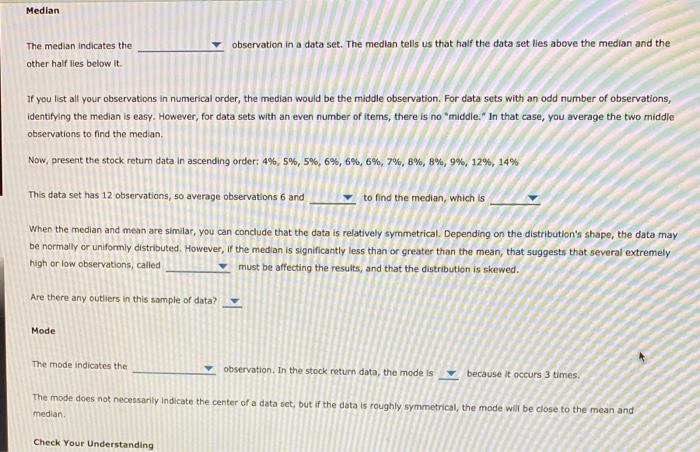 statistics, known as the mean, the median, and the mode, to draw
