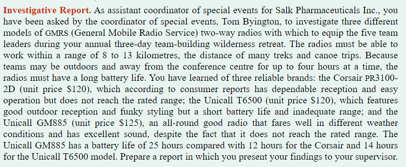 Remember that this is not a recommendation report, so be careful that