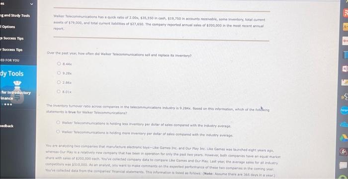  es og and Study Tools 1 Options e Success Tips r