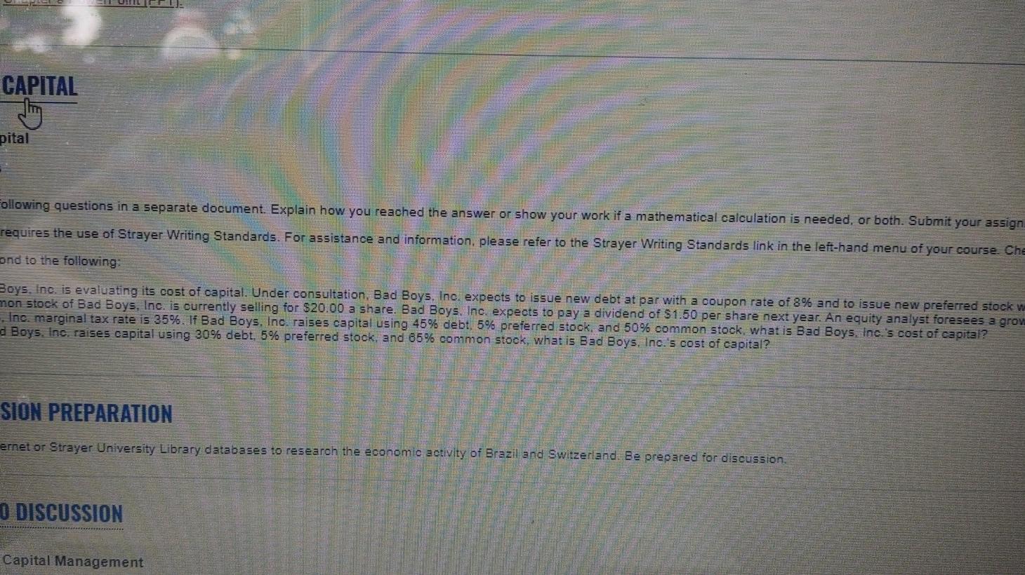 please refer to the Strayer Writing Standards link in the left-hand menu