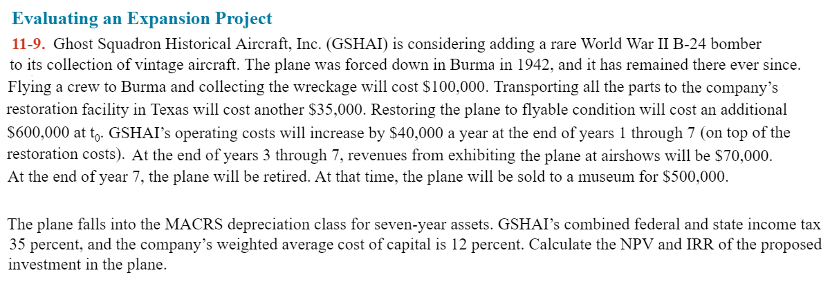 Evaluating an Expansion Project It would be great if you could list