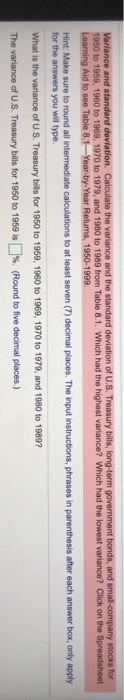 U.S. Treasury bills, long-term government bonds, and small-company stocks for 1950 to