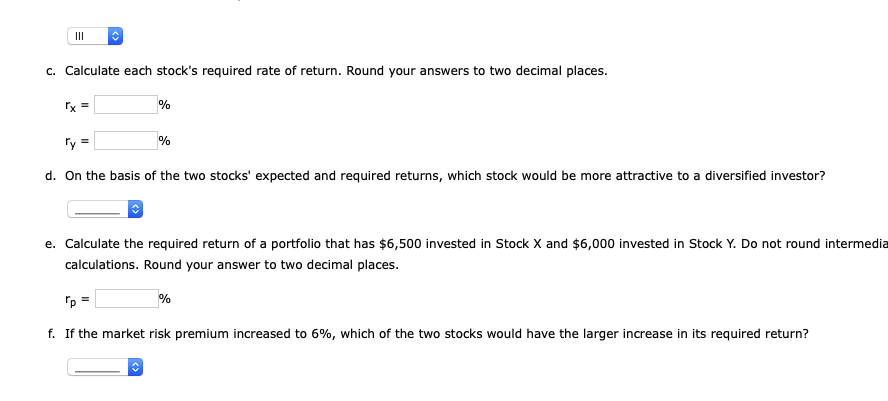 a 9.5% expected return, a beta coefficient of 0.8, and a 40%