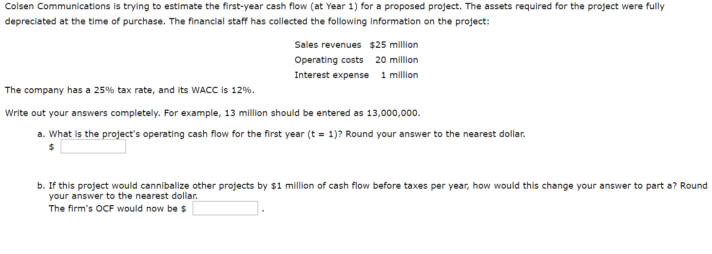 with the following cash flows: 0 1 2 3 4 Projects -$1,000