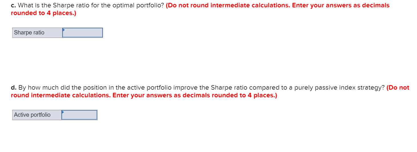 Stock C Stock D Micro Forecasts Expected Residual Standard Return (%) Beta