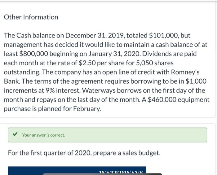 coming year. The company has gathered information from its managers in preparation