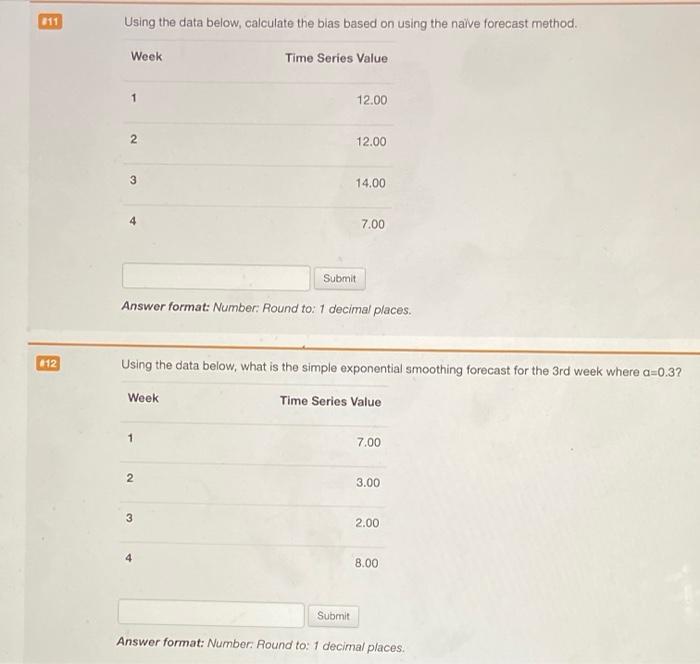 211 Using the data below, calculate the blas based on using