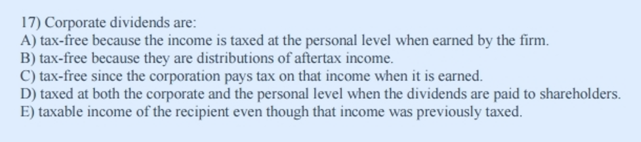 Q) Would you please explain the difference between answers D and E