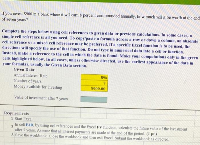 to given data or previous calculations. In some cases, a simple cell