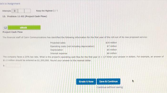  to Assignment A0 Keep the Highest 0/1 13. Problem 11.02 (project