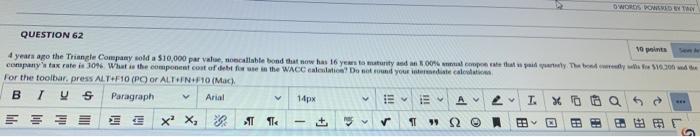  DWORDS POD QUESTION 62 Voit 4 years ago the Triangle Company