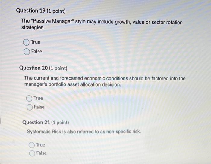 TRUE OR FALSE! no explanation needed, in a rush lol Question 19