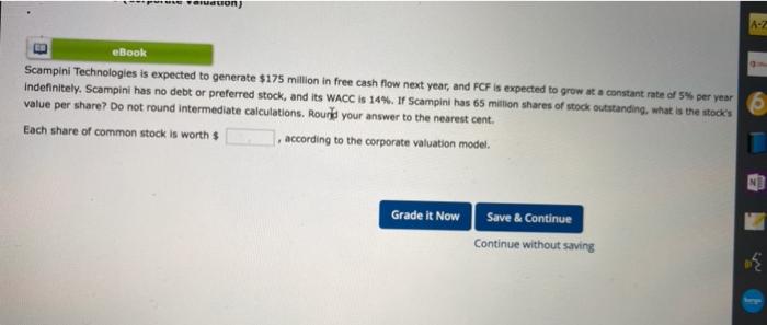 please help Maraton) A-Z eBook Scampini Technologies is expected to generate $175