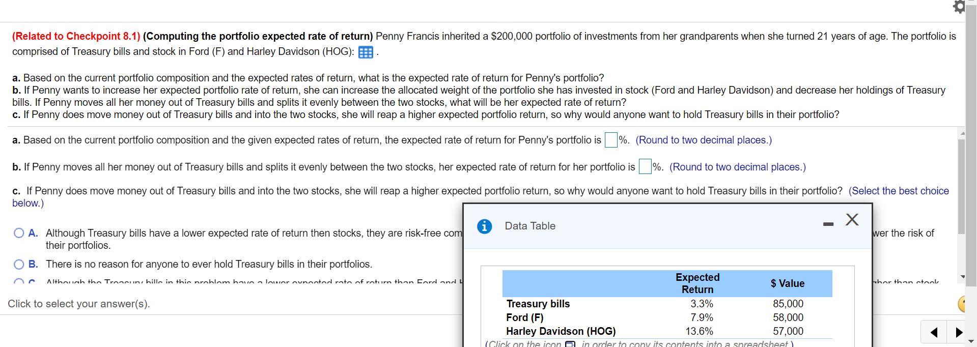 investment) James Fromholtz is considering whether to invest in a newly formed