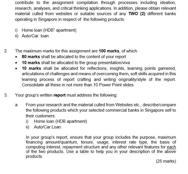 Need assistance on this assignment. contribute to the assignment compilation through processes