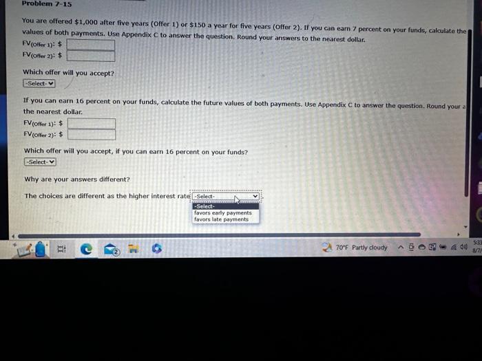  You are offered \\( \\$ 1,000 \\) after five years (Offer