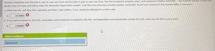 plz help me solve a & b a. What was the cash