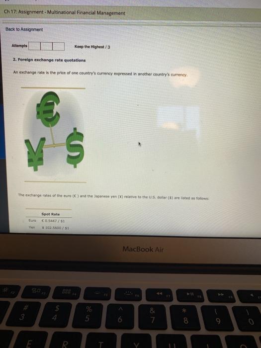  Ch 17: Assignment - Multinational Financial Management Back to Assignment Attempts