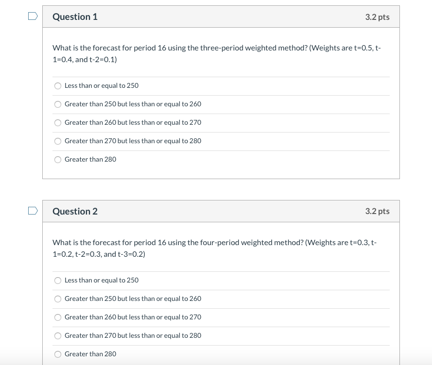 has recorded the demand for bottled water in each of the last
