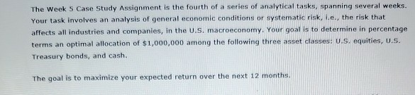  The Week 5 Case Study Assignment is the fourth of a